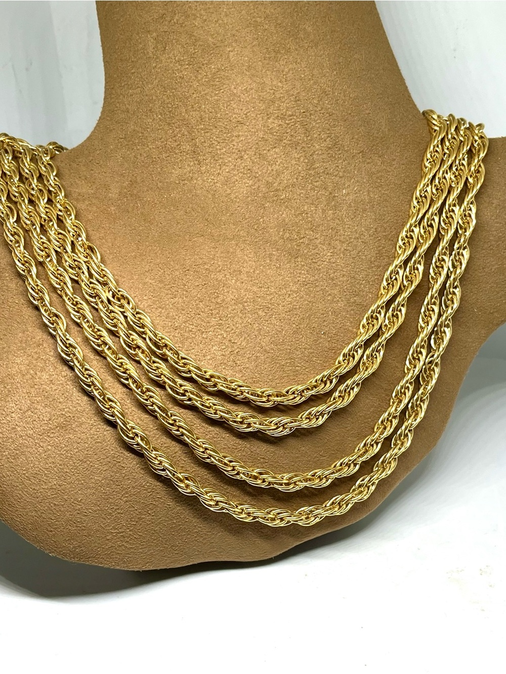 Gold-Tone Multi-Strand Rope Chain Necklace